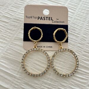Gold dangle Hoop Earrings